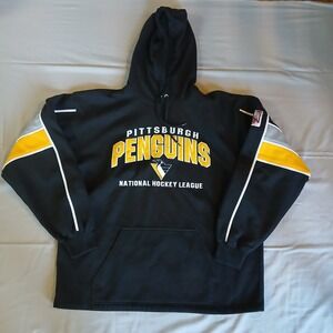 Y2K NHL Pittsburgh Penguins Hockey Hoodie Size L Lee Sport